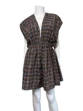 KARDO Diya Beach Dress in Taupe/Blue Size S